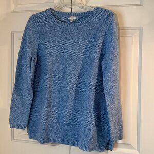 Talbot's crewneck sweater, blue marl, size Petite Large